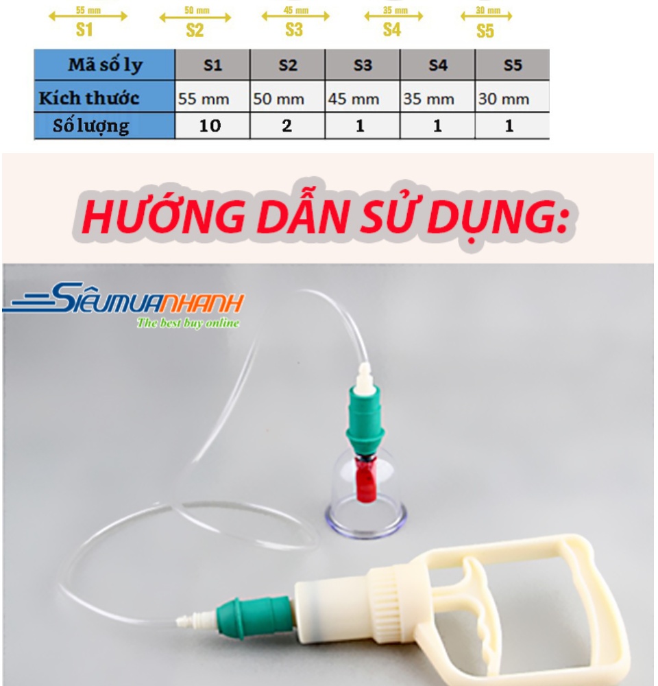 [ XẢ HÀNG ] Dụng cụ giác hơi  Cửa Hàng Bán Thiết Bị Y Tế Bộ Giác Hơi chân không - Bộ Dụng Cụ Giác Hơi 12 Ly Không Dùng Lửa Duy Thành Giác Hơi Ngay Tại Nhà Tiện Lợi