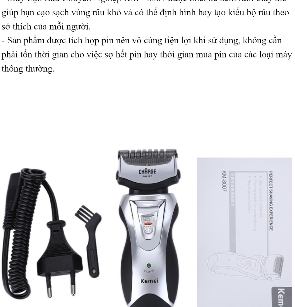 Máy Cạo Râu Nam Đa Năng KEMEI 8007 Dao Cạo Râu Bằng Điện Cạo Cực