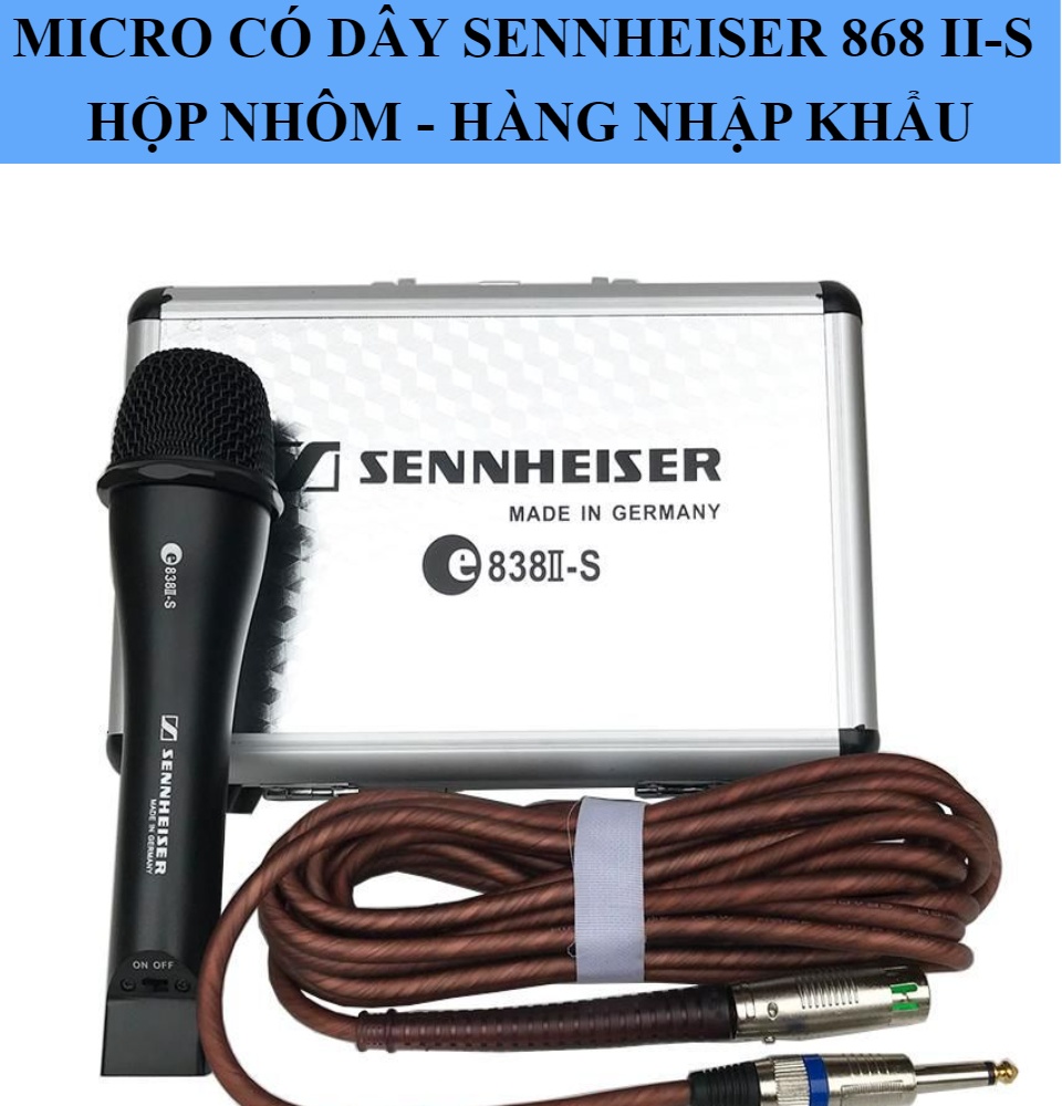 Micro Karaoke Có Dây Sennheiser 838 Ii-S Hộp Nhôm Cao Cấp Dải Bass Mượt Mà