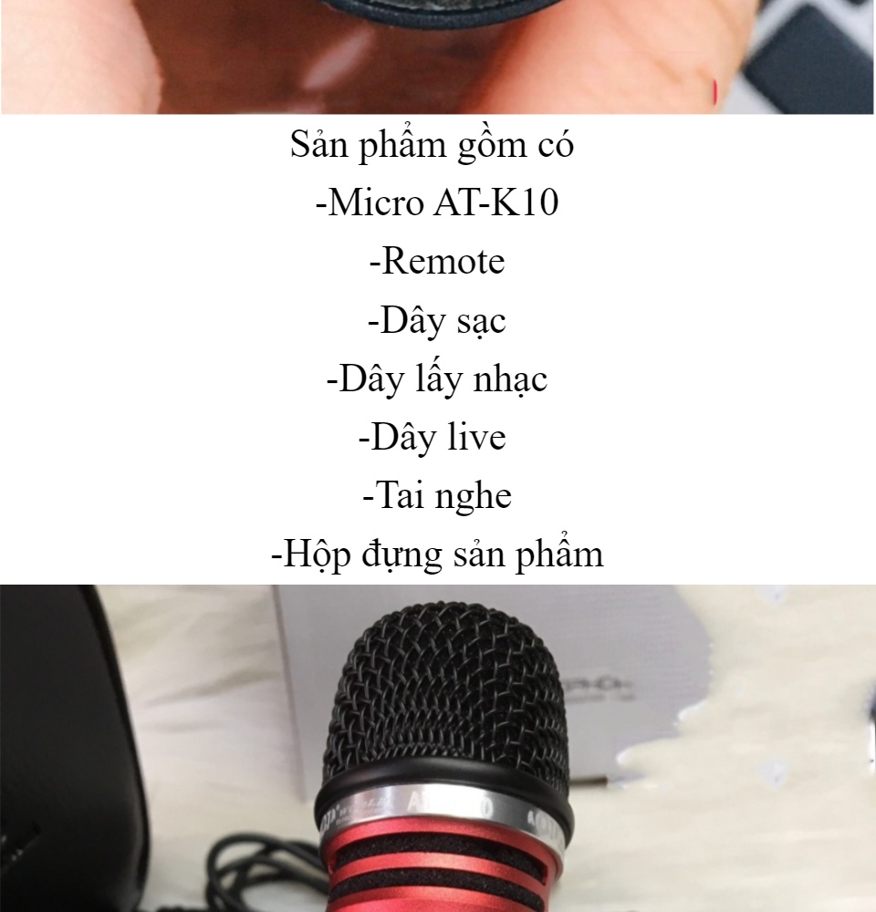 Micro Giá Cực Rẻ Micro Hát Karaoke Chuyên Nghiệp Micro Thu Âm Livestream AQTA AT-K10