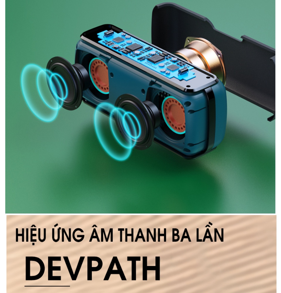 Loa bluetooth ngoài trời di động không dây công suất lớn 60W loa siêu trầm
