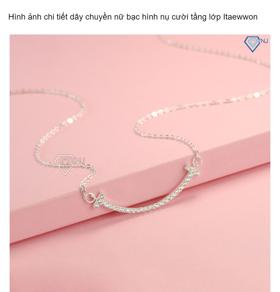 Dây chuyền nữ bạc thật mặt nụ cười - Vòng cổ bạc nữ tầng lớp Itaewon Class DCN0466 - Trang Sức TNJ