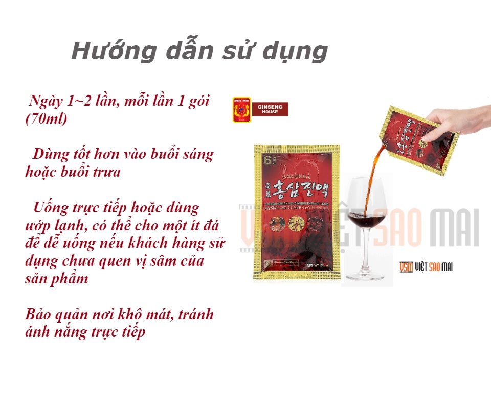 ginseng house - nước chiết xuất hồng sâm hàn quốc 6 năm tuổi chong kun 3