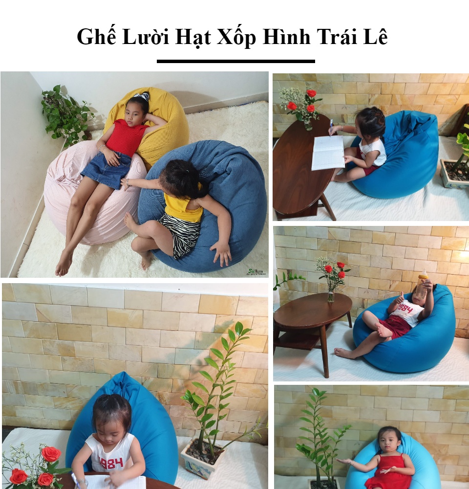 Ghế Lười Hạt Xốp 3ii Home Hàng Xuất Khẩu Chất Lượng Cao Màu Hồng Size M 80x100