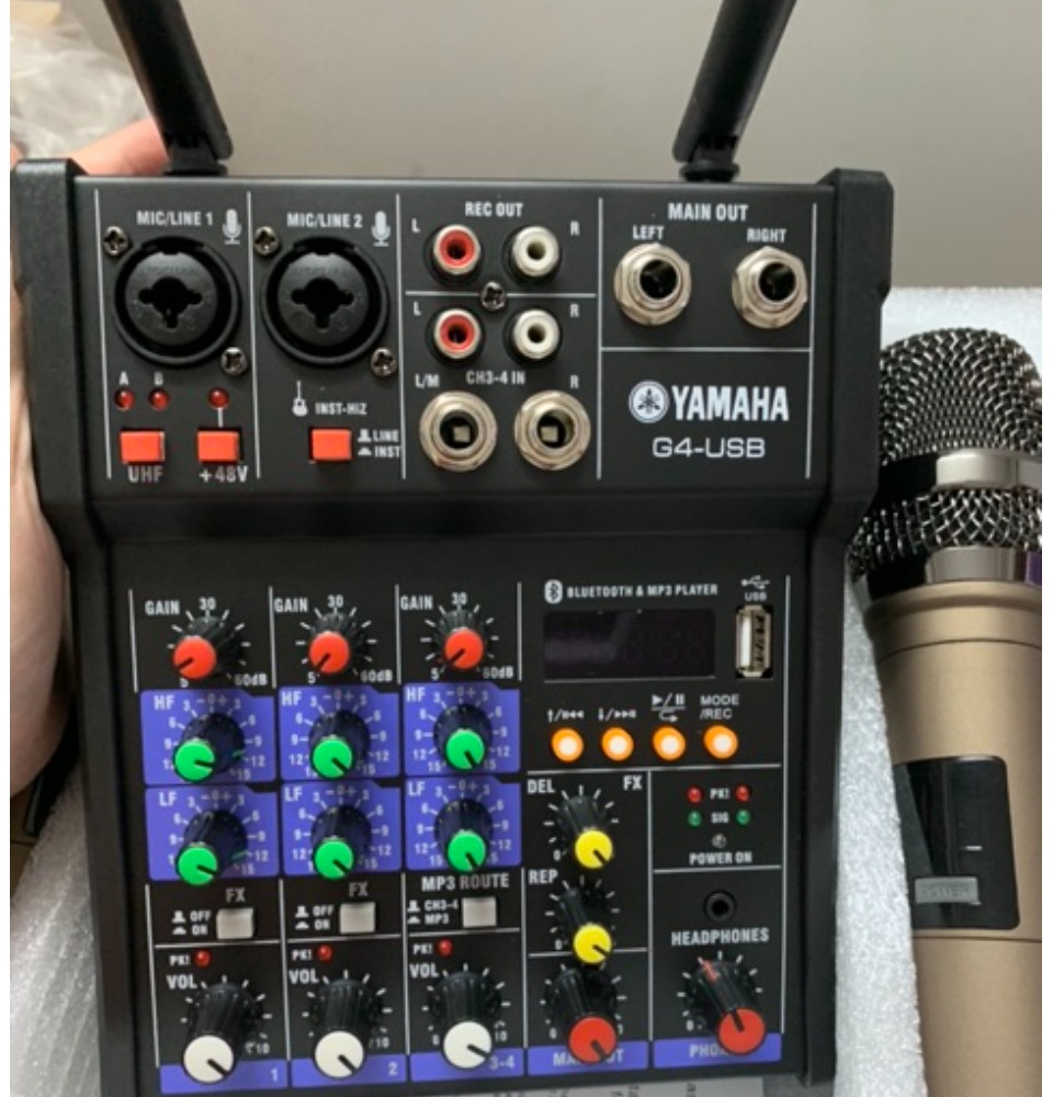( XẢ KHO) COMBO Bàn Trộn Âm Thanh Kiêm Lọc Âm Mixer yamaha G4 Kèm 2