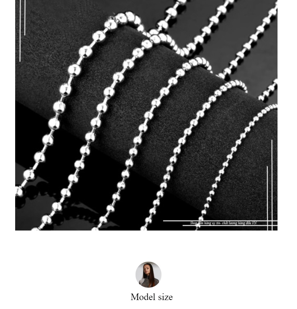 DÂY CHUYỀN BI INOX 5mm CỰC ĐẸP KHÔNG ĐEN