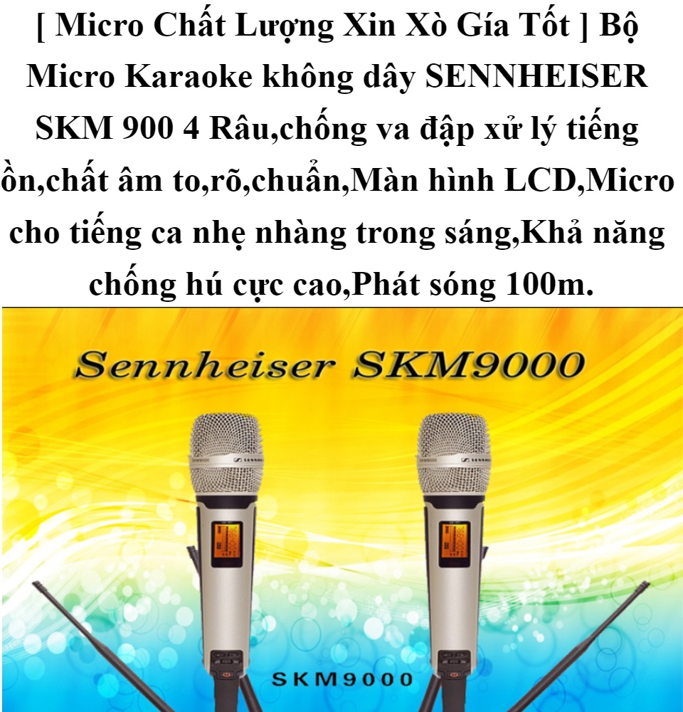Bộ Micro Karaoke không dây SENNHEISER SKM 900 4 Râuchống va đập xử lý tiếng