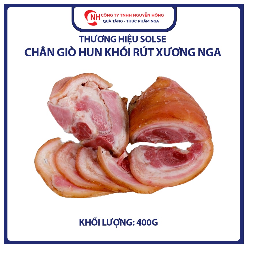 Chân giò xông khói rút xương công nghệ nga Solse, Loại 400g/ túi, giò heo xông khói công nghệ Nga