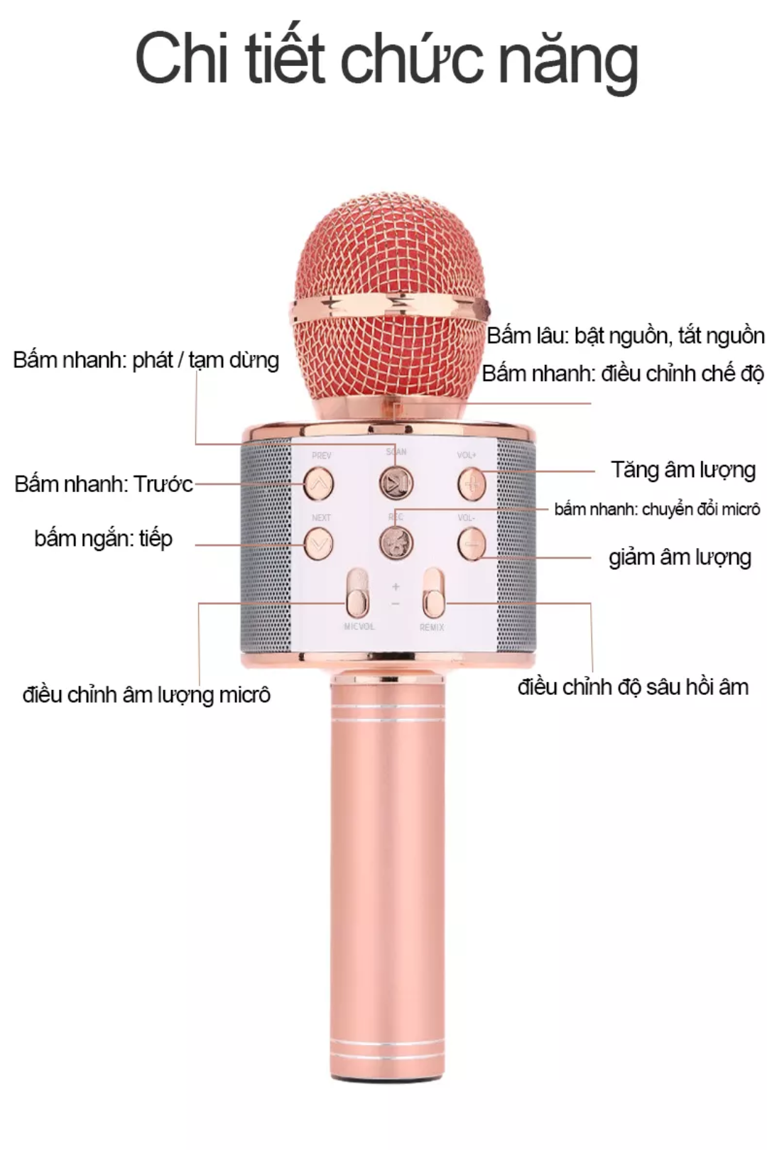 Micro Không Dây Karaoke Bluetooth Phiên Bản Nâng Cấp Âm Thanh Hay Hơn Pin Trâu