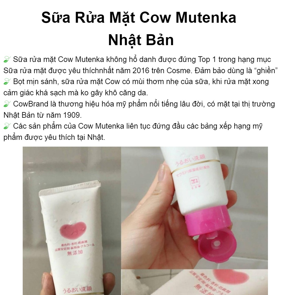 Sữa Rửa Mặt Cow Mutenka Nhật Bản Mỹ Phẩm & Sản phẩm chăm sóc khác