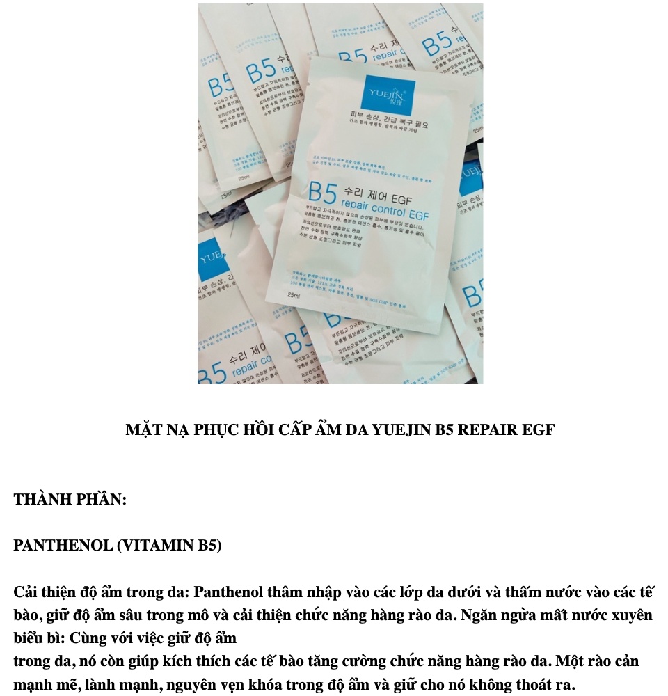 MẶT NẠ PHỤC HỒI DA YUEJIN B5 REPAIR CONTROL EGF