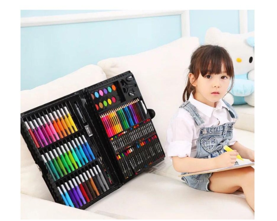 hộp bút màu 150 chi tiết cho bé vẽ hội hoạ giúp kích thích thị giác hàng 8