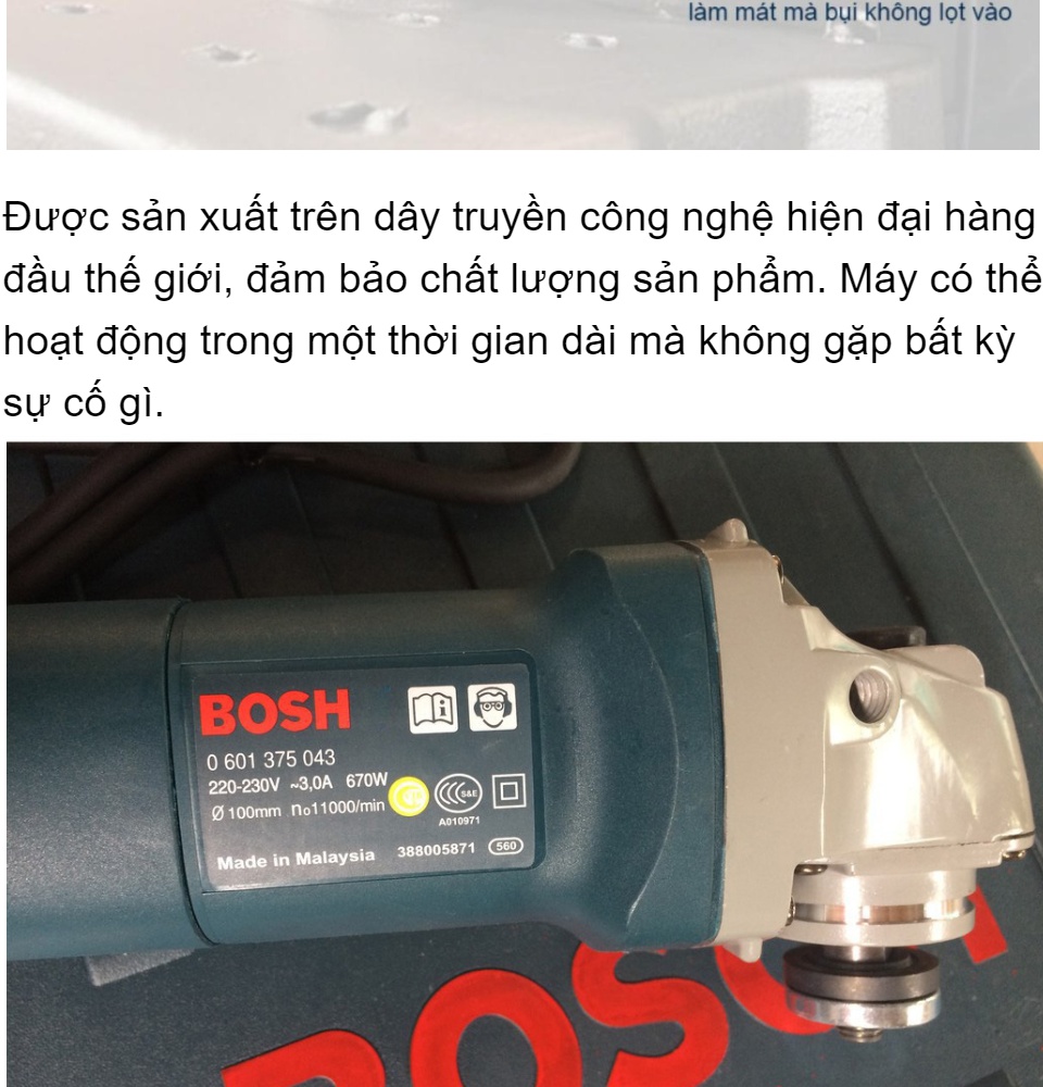 Máy mài góc nhỏ BOSH GWS6 - 100 - Máy cắt sắt cầm tay Bosh