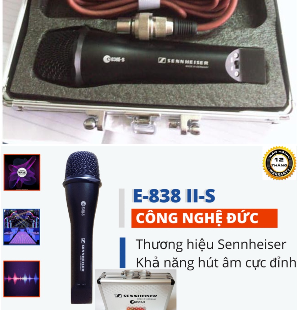 Micro Có Dây E 838II-S SENNHEISER Micro Sennheiser E 838II-S Hát Cực Hay Chống Hú