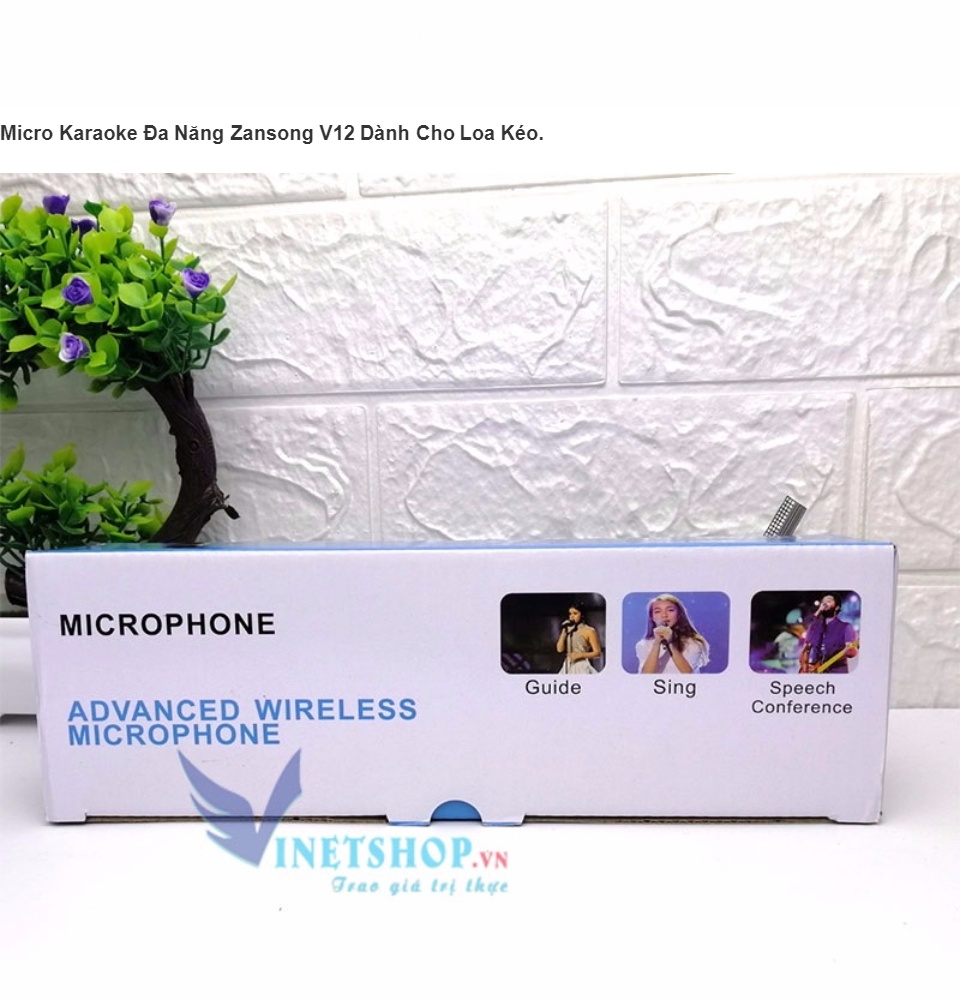 Micro Karaoke không dây cho loa kéo Daile / Aige / Zansong V12 màn hình
