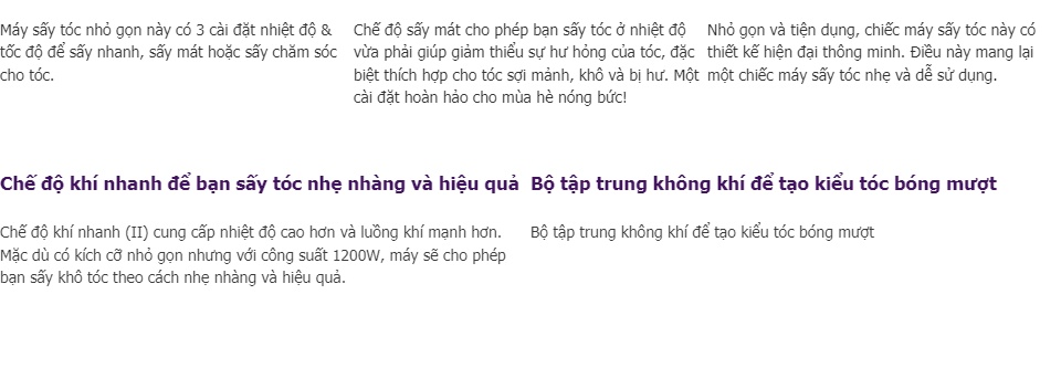 Máy sấy tóc BHC015 1200W Tay cầm có thể gập lại Nhỏ gọn Dễ dàng