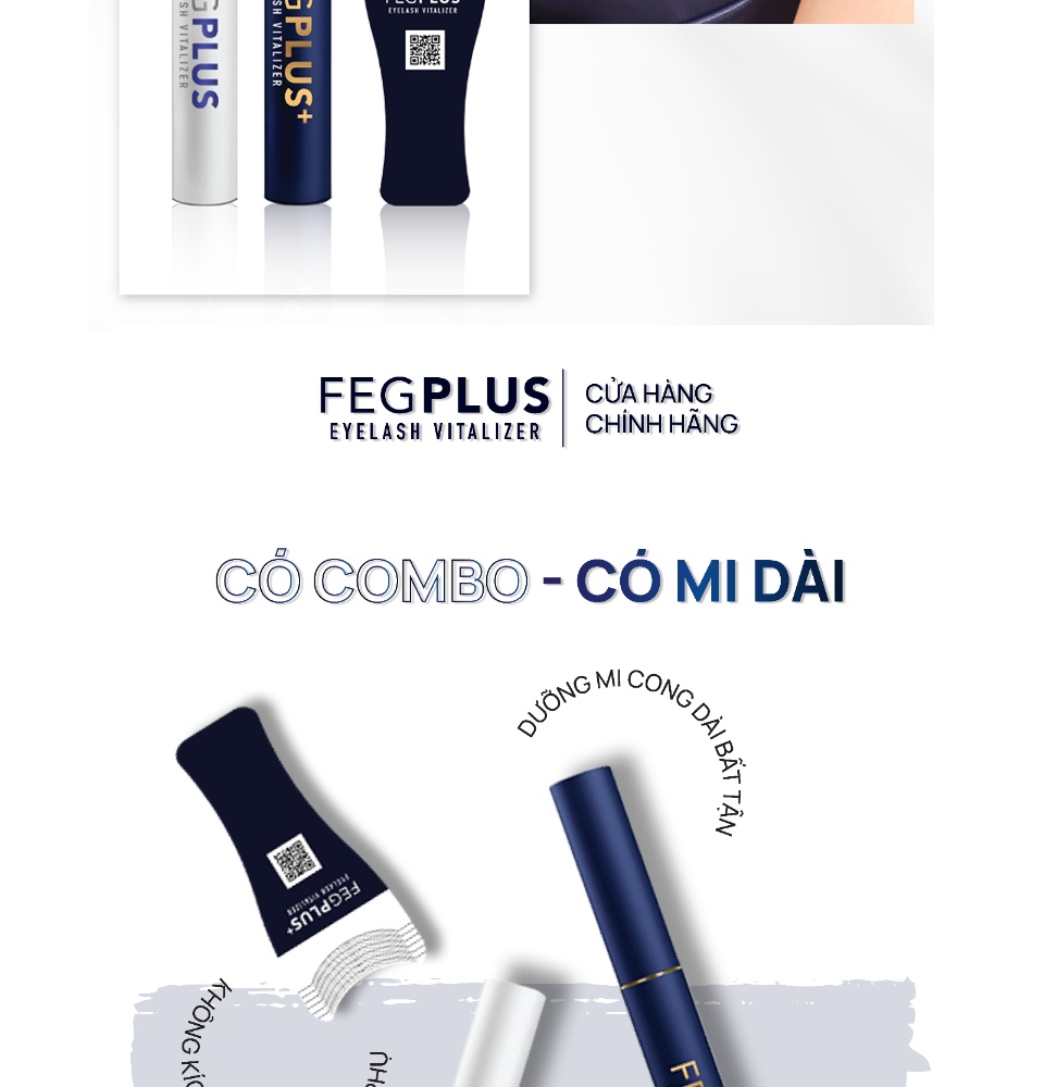 Combo dưỡng mi FEG Plus Stem Cells - Phiên bản tế bào gốc, dài mi nhanh, không chứa Prostaglandins gây thâm mắt (5ml/lọ)