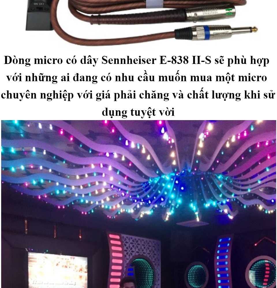 Micro Có Dây E 838II-S SENNHEISER Micro Sennheiser E 838II-S Hát Cực Hay Chống Hú