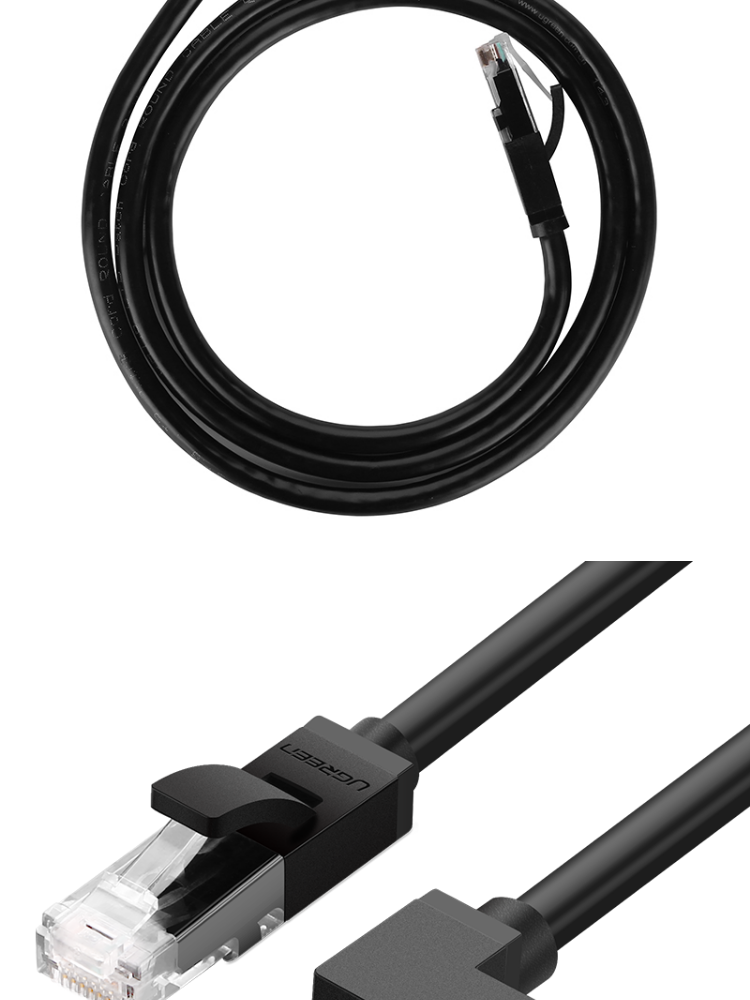 Cáp mạng bấm sẵn 2 đầu Cat6 UTP 1 đầu 90° dài 3M UGREEN NW115 Cáp mạng bấm sẵn 2 đầu Cat6 UTP 1 đầu 90° dài 3M UGREEN NW115