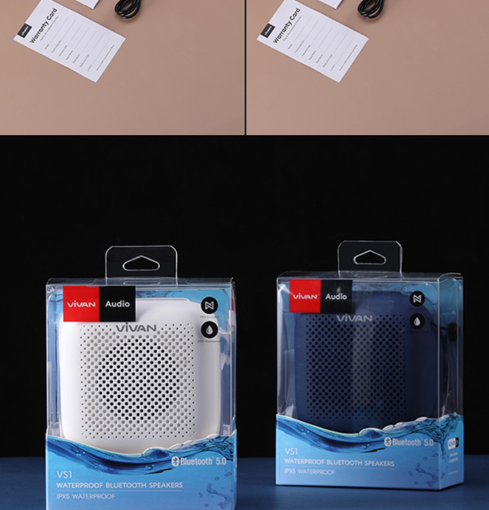 Loa Bluetooth 5.0 VIVAN VS1 Chống Nước IPX5 Công Suất 5W Siêu Nhỏ Gọn Pin