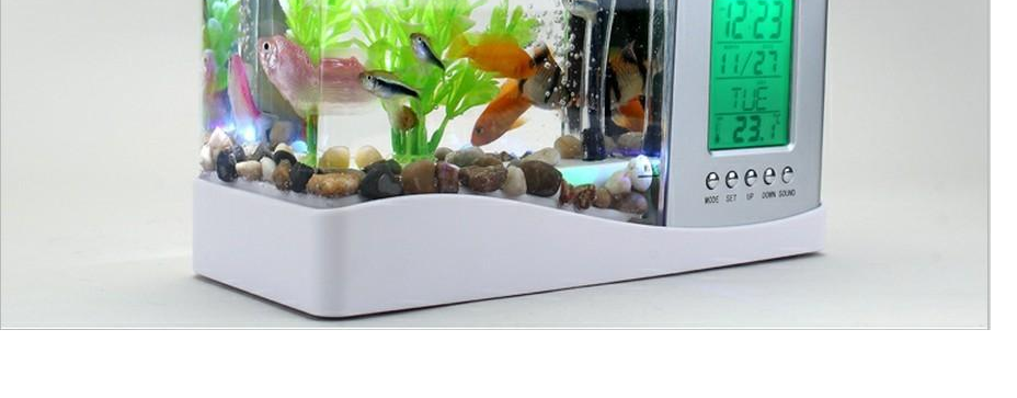 Bể cá Mini để bàn 3 in 1 Kèm đá màu và cây cảnh nhựa