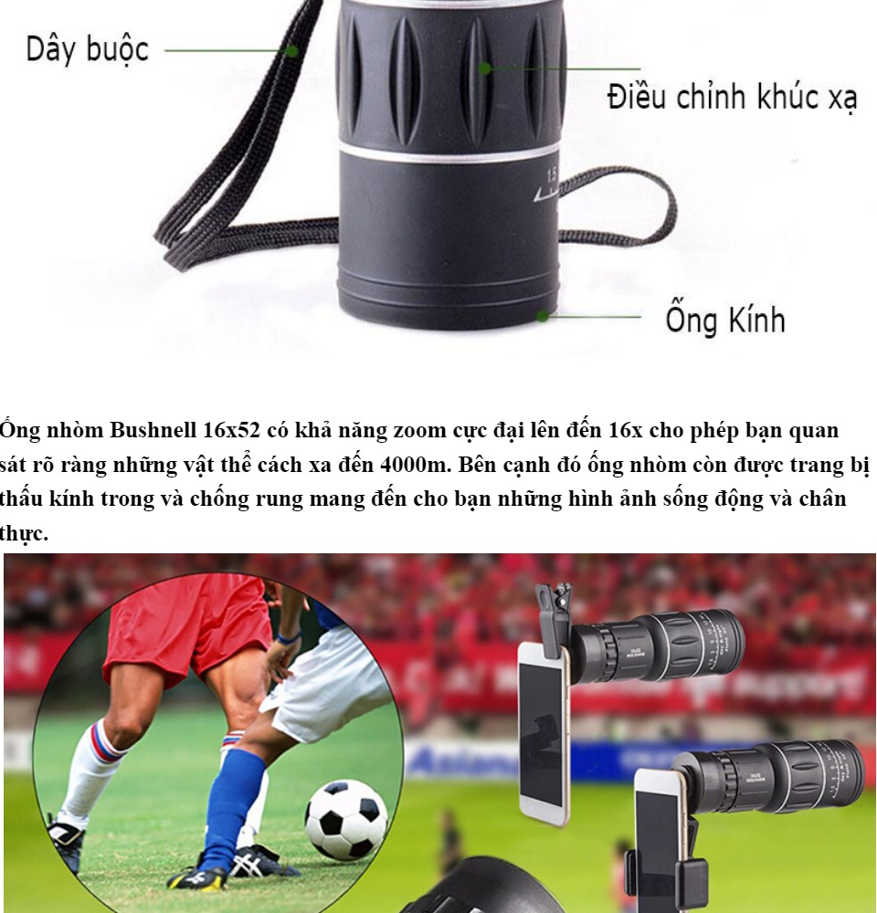 Ống Nhòm Xuyên Tường, Nhìn Xuyên Khoảng Cách,Bán Ống Nhòm,Ống Nhòm Siêu Nét, Ống Nhòm Đêm Mua Ngay Ống Nhòm BUSHNELL Siêu Zoom,Độ phóng đại lớn Mẫu Mới 2019-BH Uy Tín 1 Đổi 1