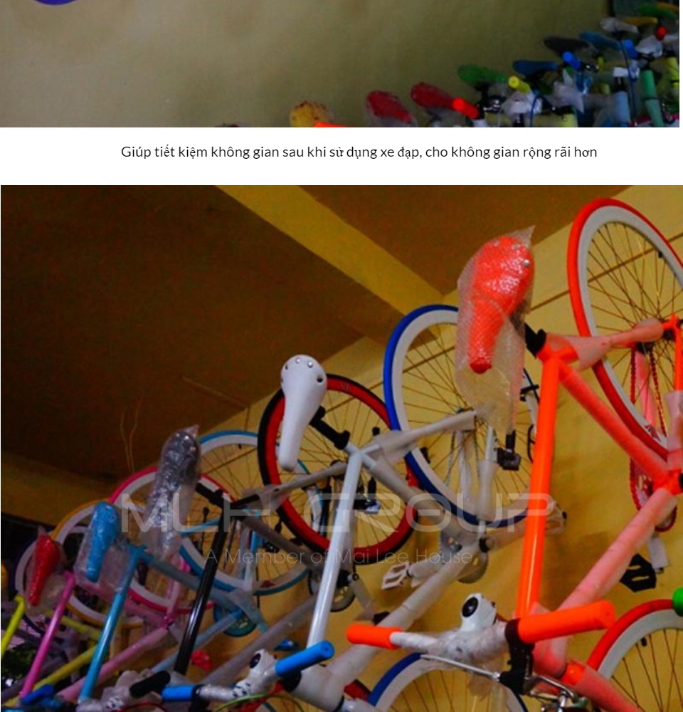 Móc treo giá đỡ treo xe đạp dựng đứng lên tường vách tường siêu chắc