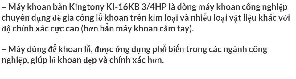Máy Khoan Bàn Kingtony KI-16KB 3/4HP