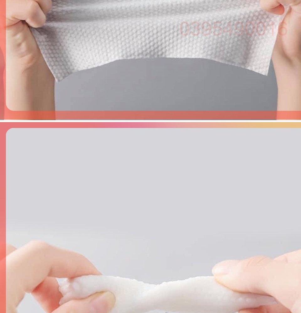 Cuộn 100 khăn mặt khô dùng một lần ANIMERRY, khăn bông mềm mịn, khăn giấy lau mặt khô dày dặn an toàn tiện lợi