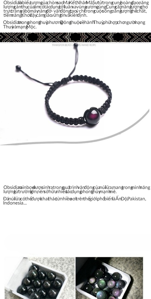 Vòng Tay May Mắn Hạt Đá Phong Thủy Đá Núi Lửa Obsidian - Đỏ