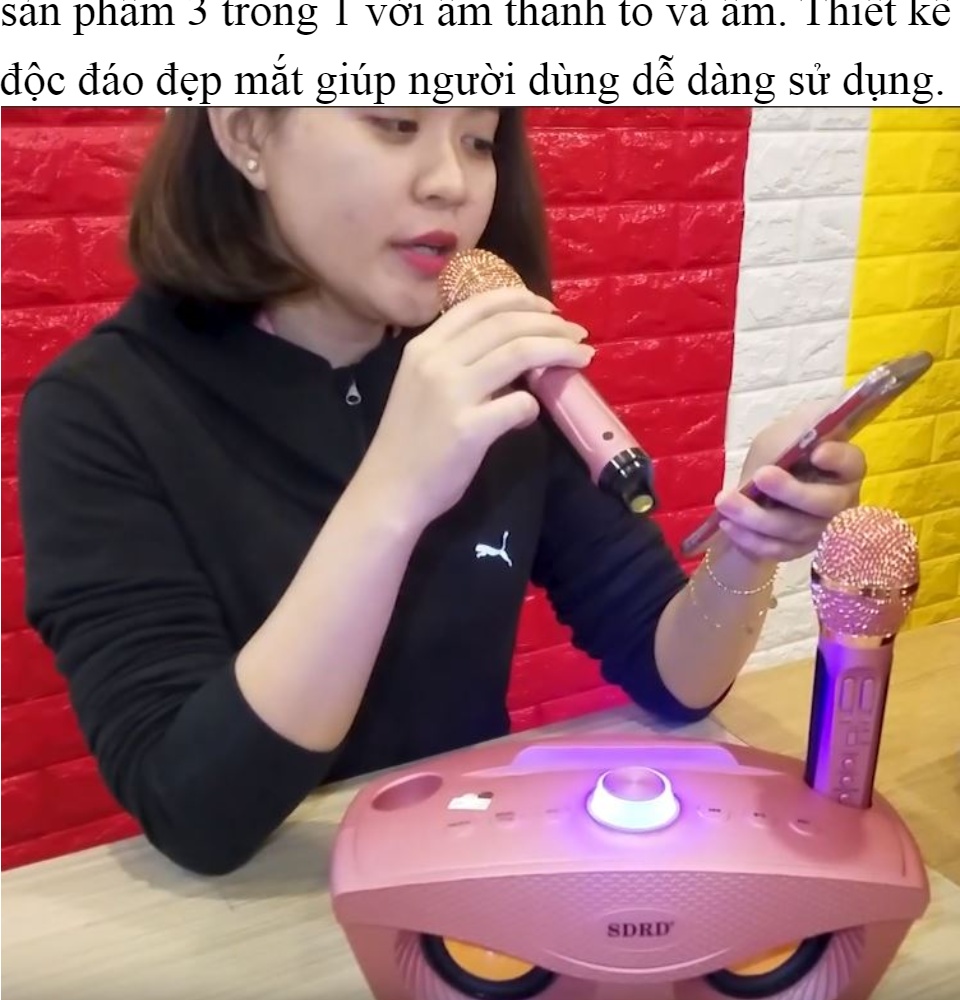 Micro Karaoke Bluetooth Hình Mắt Cú Loa Mắt Cú Tặng Kèm 2 Micro Không Dây