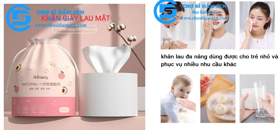Khăn mặt khô dùng 1 lần đa năng, khăn khô cotton cao cấp, cuôn khăn giấy túi G230-KhanTraiDao