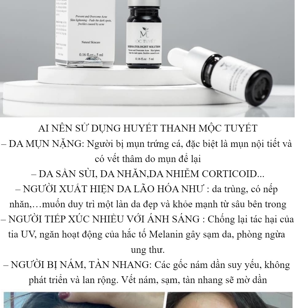 Chính Hãng Huyết thanh Mộc Tuyết,xoá mụn,thâm,trắng da tái tạo làn da 3