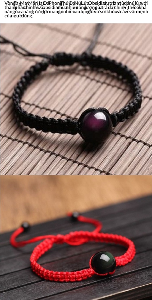 Vòng Tay May Mắn Hạt Đá Phong Thủy Đá Núi Lửa Obsidian - Đỏ