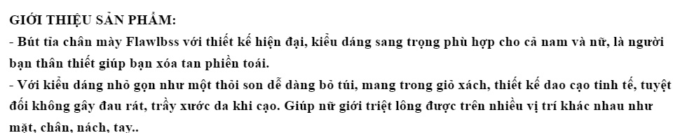 Máy Tỉa Chân Mày, Bút Tỉa Lông Mày, Cách Sử Dụng Máy Tỉa Lông Mày Flawlbss. Thiết Kế Nhỏ Gọn - Sang Trọng - Dễ Sử Dụng - An Toàn - Không Gây Đau Rát. BH Toàn Quốc - MUA NGAY!!!