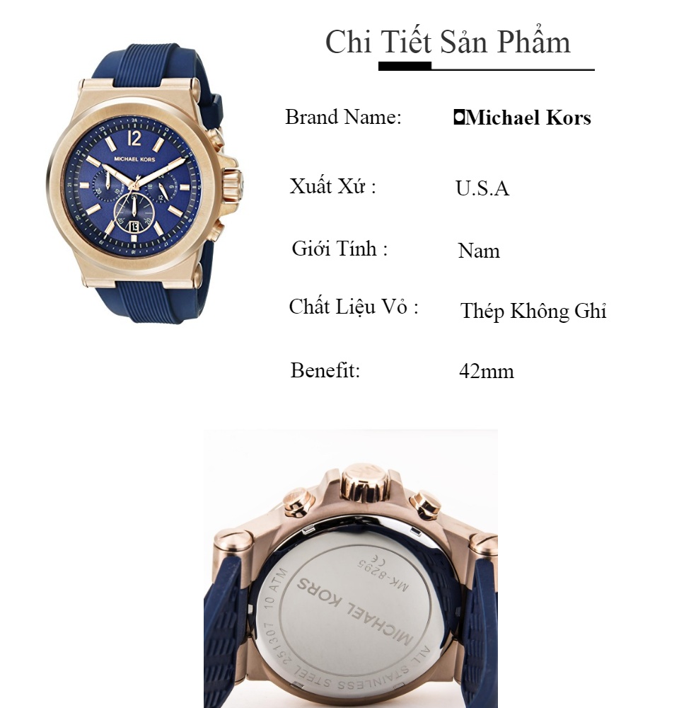 Đồng hồ nam dây cao su Michael Kors Automatic MK9041  Yuu Shop Chuyên Ship  Hàng Quốc Tế