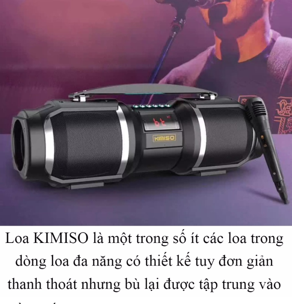 Loa bluetooth karaoke kèm micro KIMISO T1S Loa Kẹo Kéo Xách Tay Bluetooth Kimiso T1S