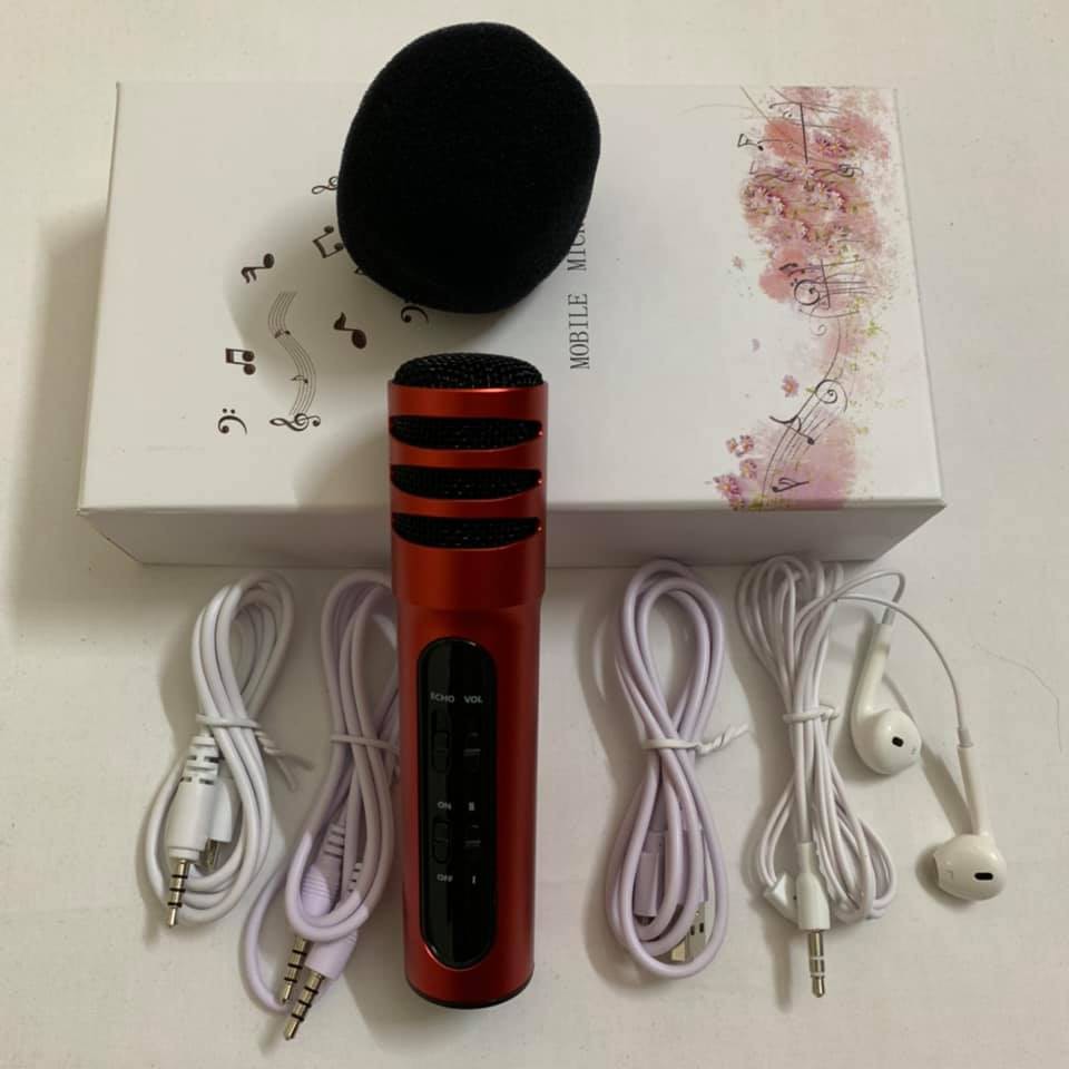 Micro C7  Dụng cụ thu âm tại nhà - MIC HÁT KARAOKE - LIVESTREAM