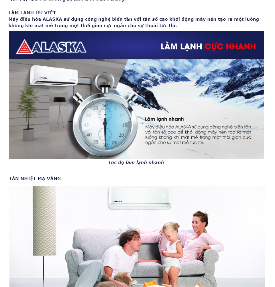 Máy Lạnh ALASKA Tiêu Chuẩn AC-12WA 1.5HP