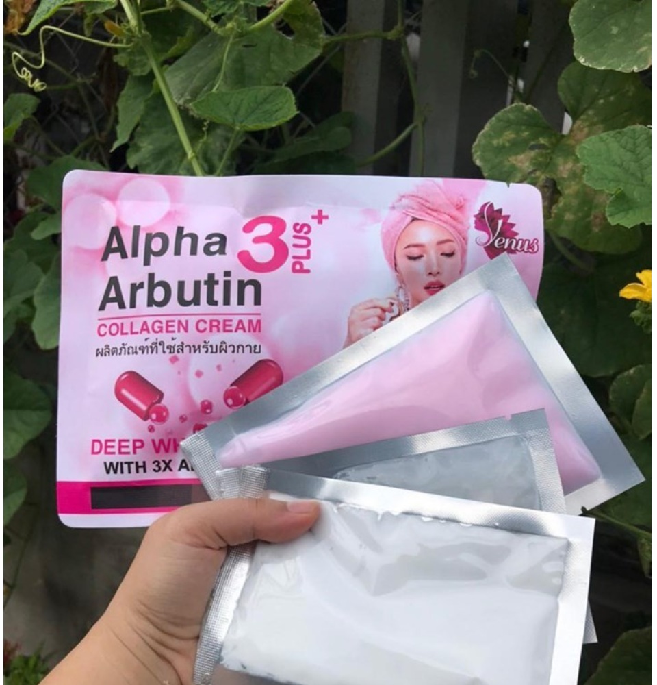Tắm Trắng Alpha Arbutin Collagen Cream-Sét 3 Gói-