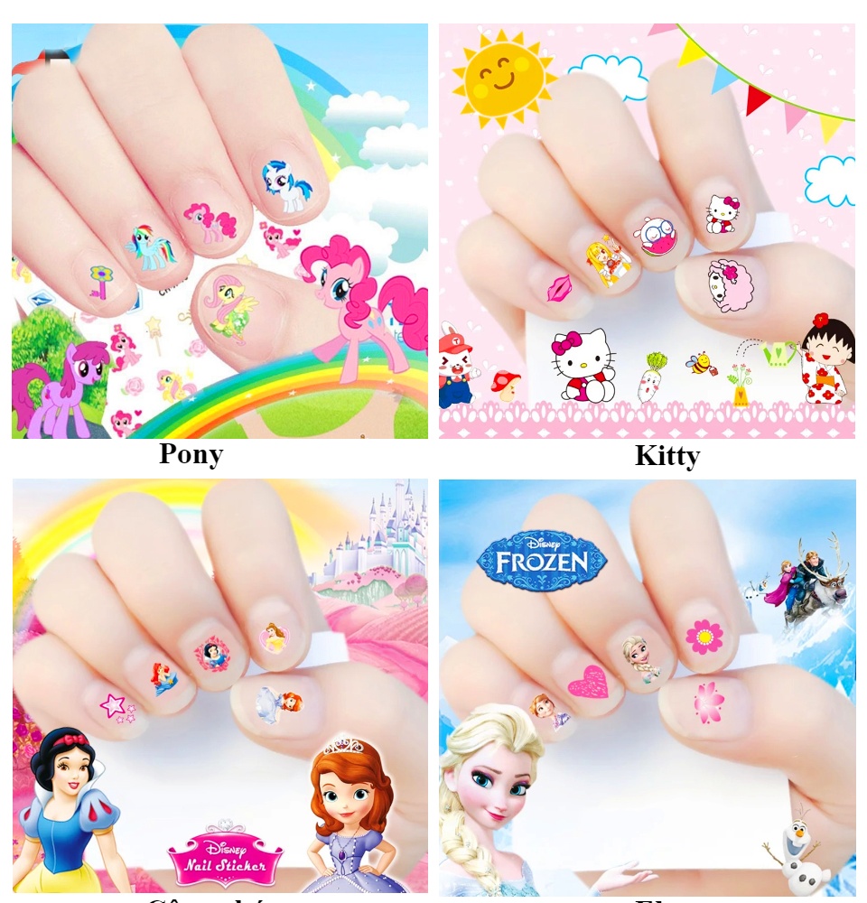 Bộ miếng dán móng cho bé gái đáng yêu BBShine J007 miếng dán chắc chắn không cần nước không cần sơn bóng mà vẫn giữ được lâu 2