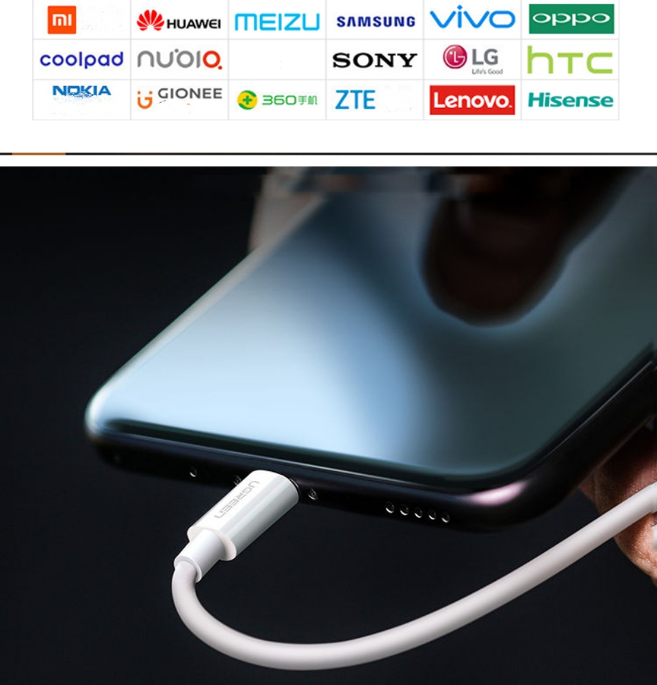 Cáp sạc 2 trong 1 cổng Micro USB và USB-C UGREEN US196 US197 - Hỗ trợ sạc nhanh, dài 1m, tương thích với điện thoại Samsung / Xiaomi / Oppo / Huawei / OnePlus / Redmi / Realme Cáp sạc 2 trong 1 cổng Micro USB và USB-C UGREEN US196 US197 - Hỗ trợ sạc nhanh, dài 1m, tương thích với điện thoại Samsung / Xiaomi / Oppo / Huawei / OnePlus / Redmi / Realme