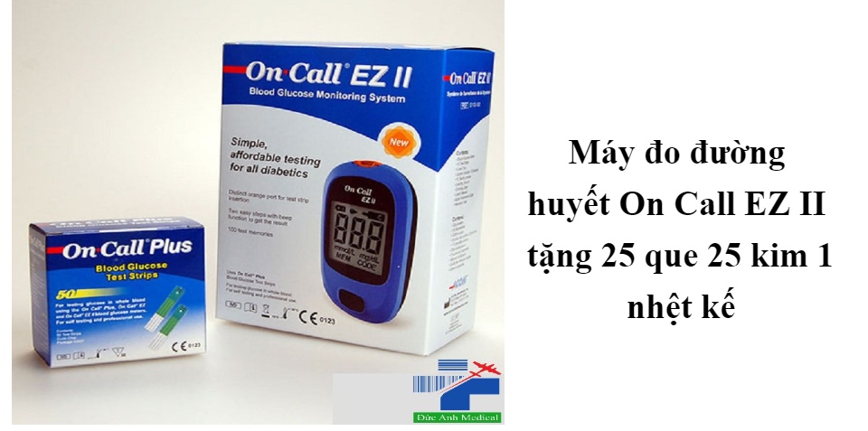 Máy đo đường huyết On Call EZ II tặng 25 que 25 kim 1 nhệt