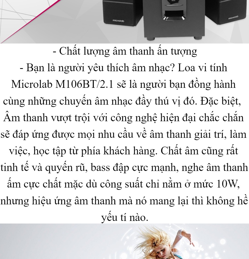 Mua Ngay Loa Vi Tính Giá Rẻ Loa Vi Tính Bluetooth Microlab M-106bt 2.1 Cao