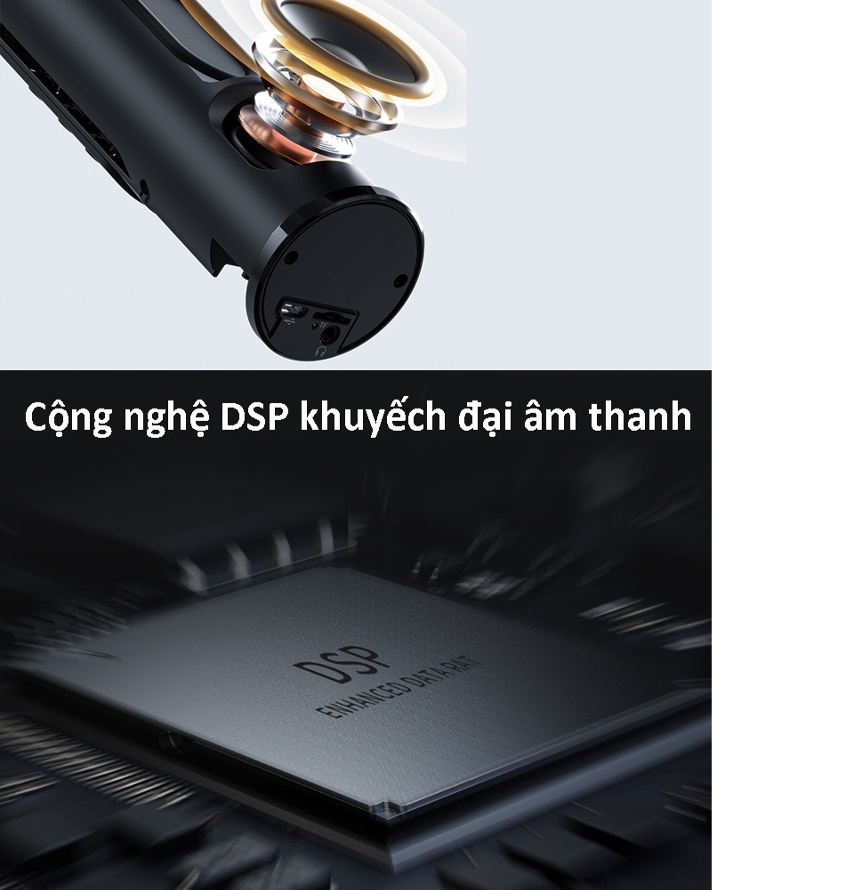 Micro Bluetooth karaoke chip DSP cao cấp có jack cắm thẻ nhớ line 3.5mm PKCBK1