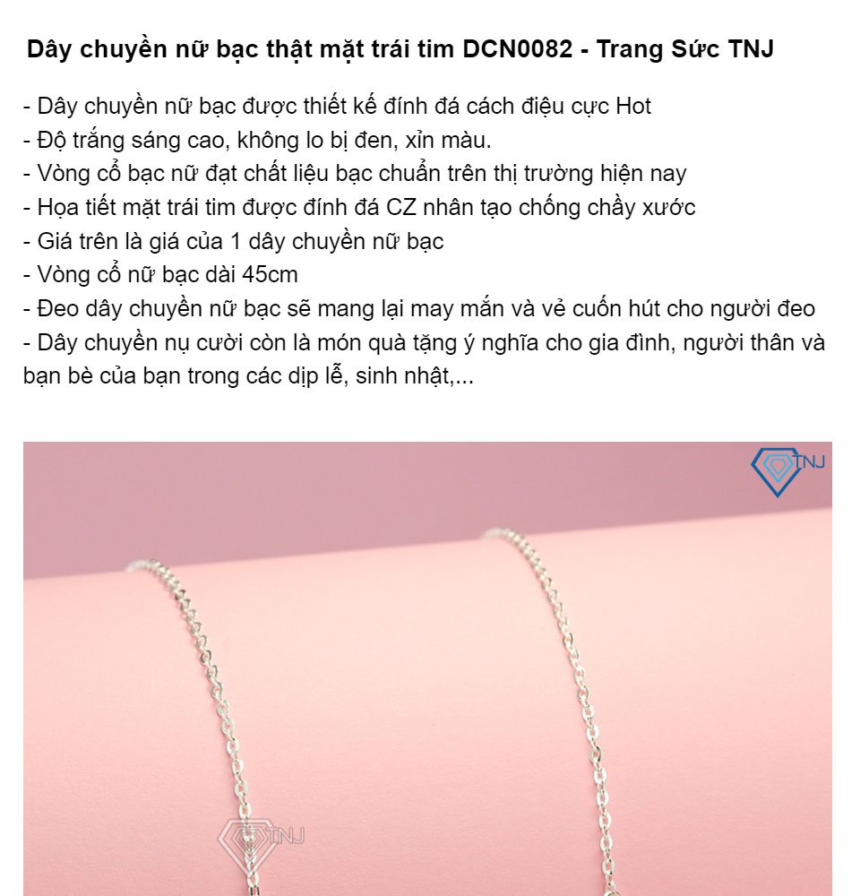 Dây chuyền nữ bạc thật mặt nụ cười - Vòng cổ bạc nữ tầng lớp Itaewon Class DCN0466 - Trang Sức TNJ