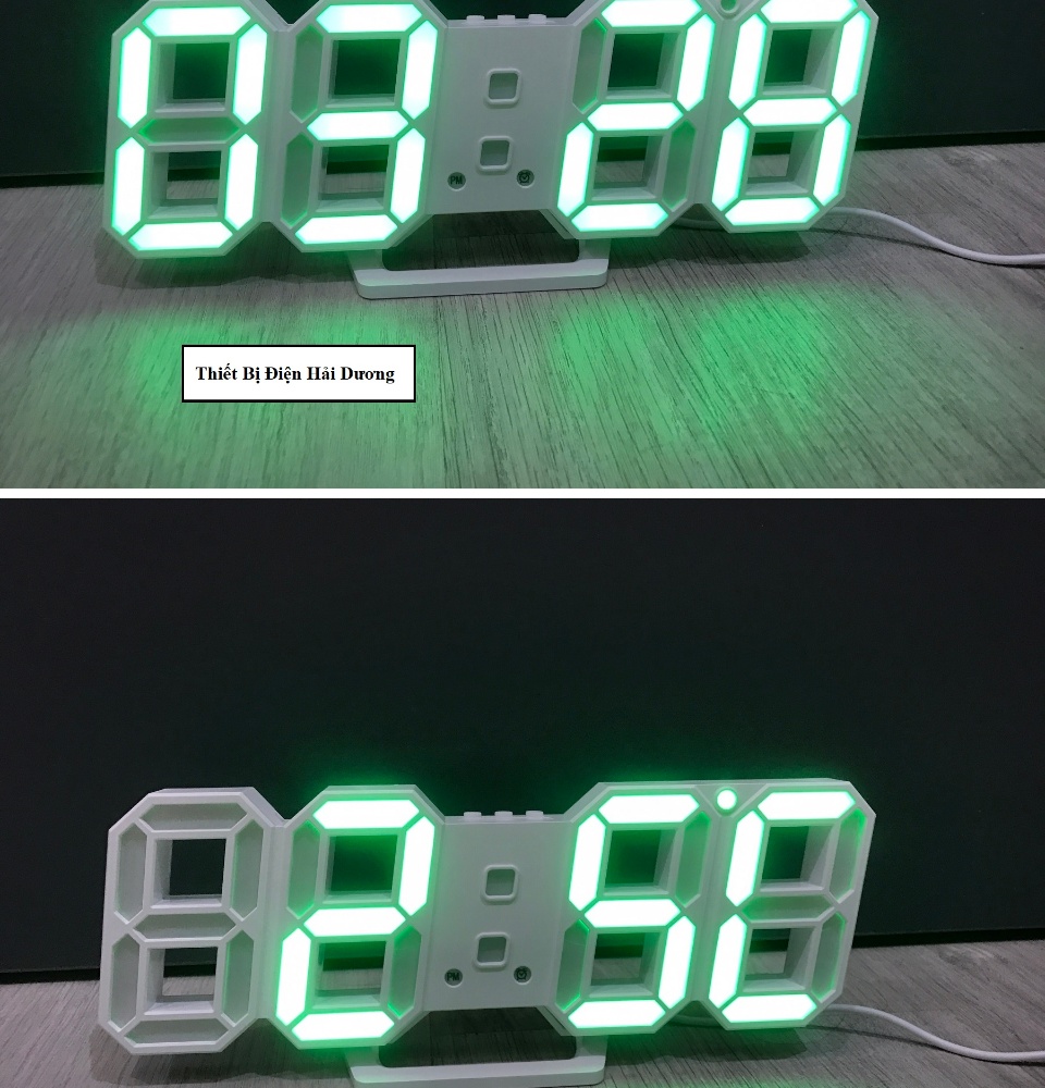 đồng hồ điện tử 3d để bàn hoặc treo tường - báo thức & đo nhiệt độ - tn828 46