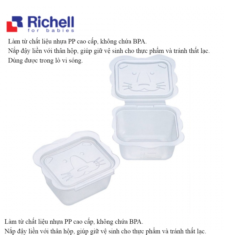 bộ hộp trữ chia thức ăn dặm richell dành cho bé 1