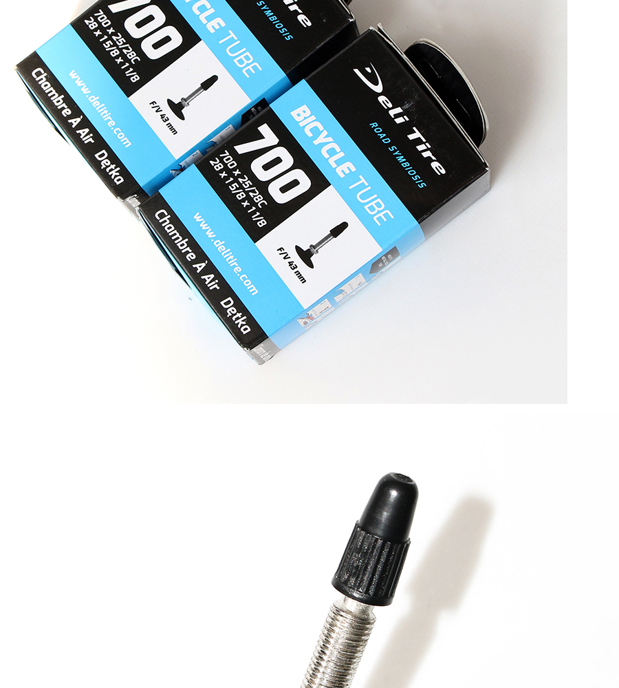 2 cái ruột xe đạp săm xe đạp 700x25/28 van Pháp dài 43mm FV43mm DELI-TIRE