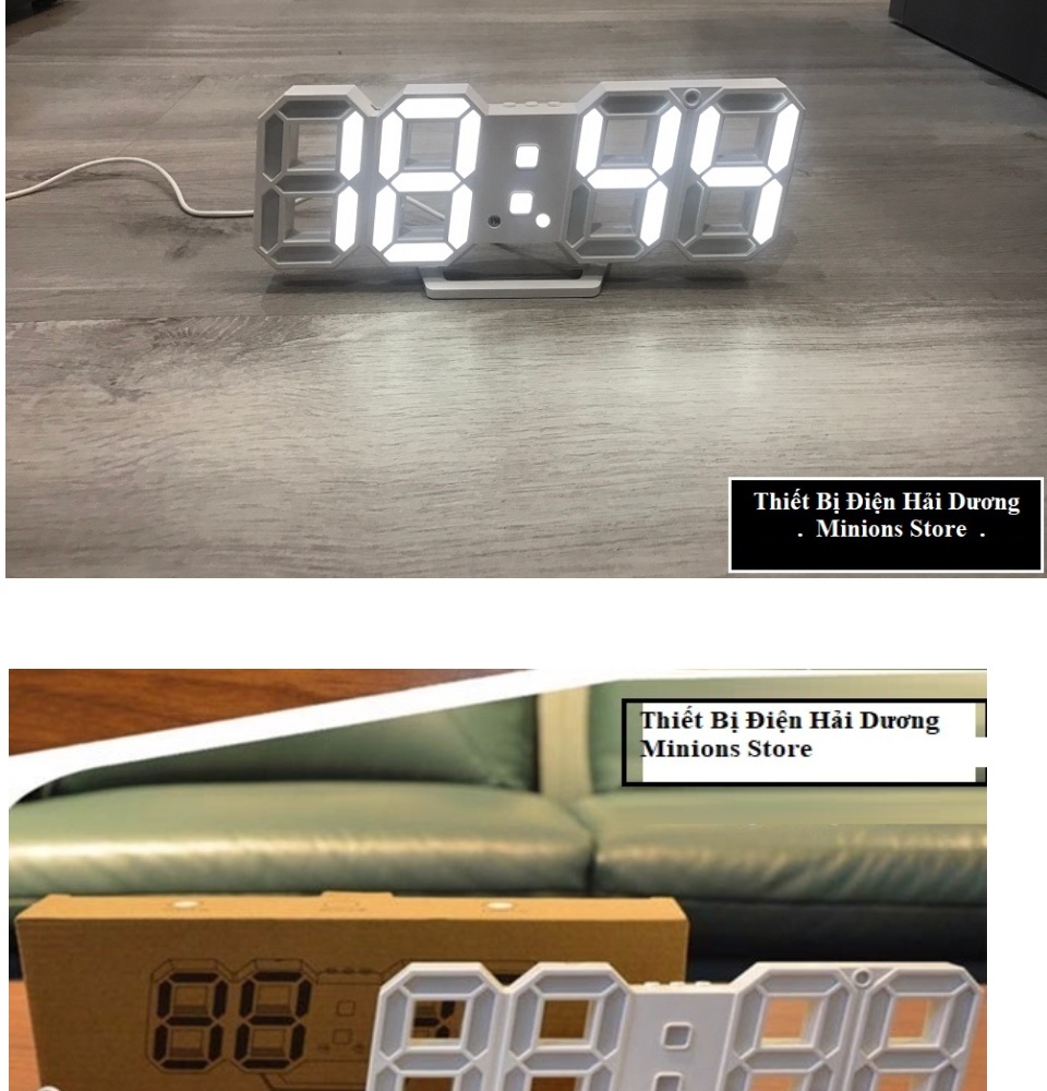 đồng hồ điện tử 3d để bàn hoặc treo tường - báo thức & đo nhiệt độ - tn828 23